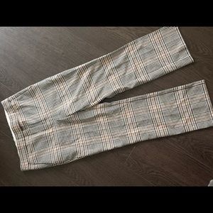Mango cropped checked houndstooth trousers